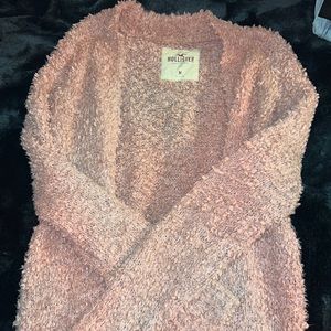 Pink fuzzy Hollister cardigan